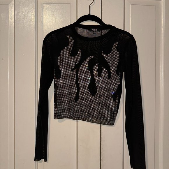 Mesh Rhinestone Top - Picture 2 of 7